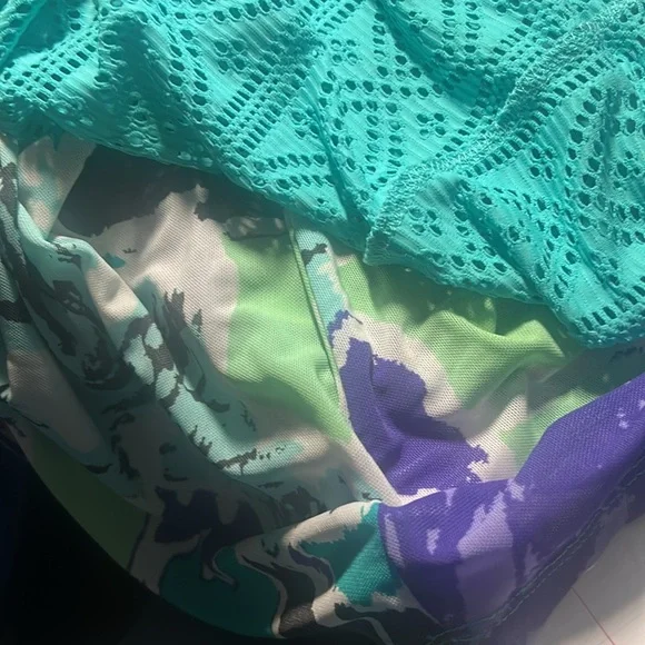 Title Nine Amphib Tunic Swim Coverup Turquoise XS Hood - Picture 8 of 8